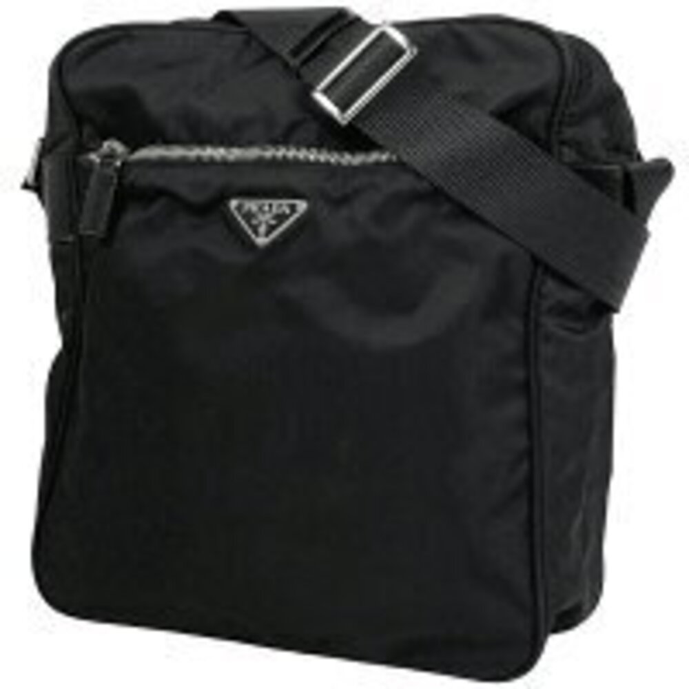 Prada logo plate Crossbody Bag black - Picture 1 of 6